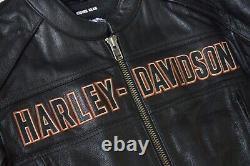 Harley Davidson Men Roadway Bar&Shield Black Leather Riding Jacket XL 98015-10VM