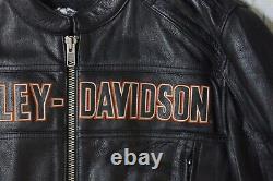 Harley Davidson Men Roadway Bar&Shield Black Leather Riding Jacket XL 98015-10VM