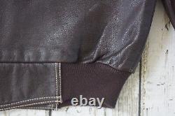 Harley Davidson Men Vintage Brown Leather Bomber Jacket Winged Bar&Shield L Rare