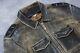 Harley Davidson Men Vintage Winged Bar&shield Distressed Black Leather Jacket Xl