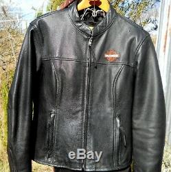 Harley Davidson Men's Bar Shield Black Leather Motorcycle Jacket XL Zip Cuffs