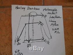 Harley Davidson Men's Bar Shield Black Leather Motorcycle Jacket XL Zip Cuffs