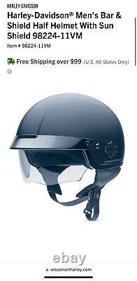 Harley-Davidson Men's Bar & Shield Half Helmet With Sun Shield 98224-11VM (L)