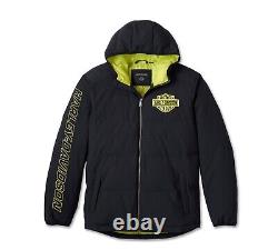 Harley Davidson Men's Bar & Shield Hooded Puffer Black Beauty