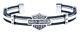 Harley-davidson Men's Bar & Shield Logo Steel Cable Cuff Bracelet Hsb0069 (7.5)