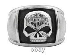 Harley-Davidson Men's Bar & Shield Skull Cigar Band Ring Stainless Steel