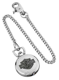 Harley-Davidson Men's Bar & Shield Stainless Steel Pocket Watch with Chain