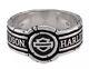 Harley Davidson Men's Bar & Shield Wax Seal Band Ring Sterling Silver Hdr0545