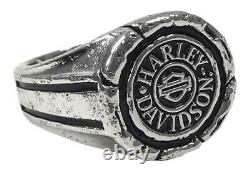 Harley-Davidson Men's Bar & Shield Wax Seal Ring Sterling Silver HDR0544