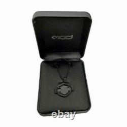 Harley-Davidson Men's Black Asphalt Bar & Shield Silhouette Necklace