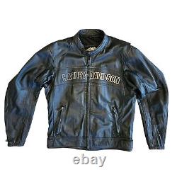 Harley Davidson Men's Black Leather Jacket Skull Bar & Shield Medium 97194-10VM