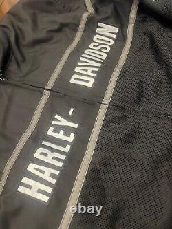 Harley Davidson Men's Black Mesh Bar & Shield Motorcycle Jacket XL Reflective