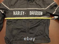 Harley Davidson Men's Black Mesh Bar & Shield Motorcycle Jacket XL Reflective