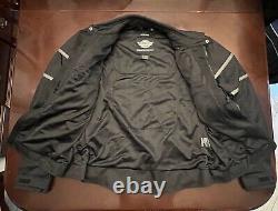 Harley Davidson Men's Black Mesh Bar & Shield Motorcycle Jacket XL Reflective