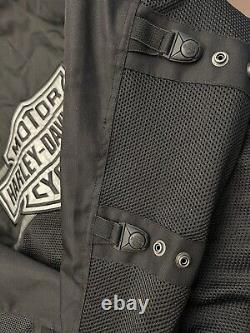 Harley Davidson Men's Black Mesh Bar & Shield Motorcycle Jacket XL Reflective