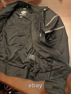 Harley Davidson Men's Black Mesh Bar & Shield Motorcycle Jacket XL Reflective