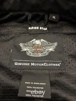 Harley Davidson Men's Black Mesh Bar & Shield Motorcycle Jacket XL Reflective