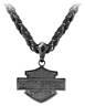 Harley-davidson Men's Blackout Bar & Shield Necklace, Stainless Steel Hsn0062