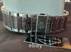 Harley-Davidson Men's Blue Patterned Bar & Shield Stainless Steel Watch 76A159