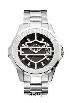 Harley-Davidson Men's Bulova Bar & Shield Case Wrist Watch 76B143