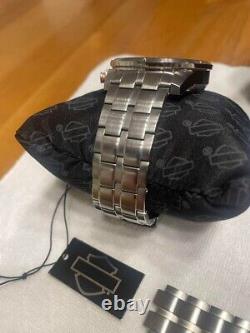Harley-Davidson Men's Bulova Black Chronograph Bar & Shield Wrist Watch 78B121
