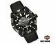 Harley Davidson Men's Bulova Watch Embossed Bar & Shield Leather Strap