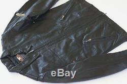 Harley Davidson Men's Embossed Bar&Shield Classic Vintage Black Leather Jacket L