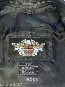 Harley Davidson Men's Embroidered Bar & Shield Leather Vest M H-D 97064-08VM EUC