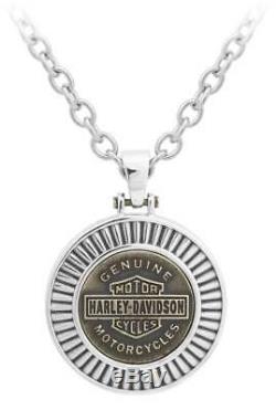 Harley-Davidson Men's Gold Toned Steel Bar & Shield Chain Necklace, HSN0050-22
