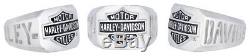 Harley-Davidson Men's H-D Cut Out Bar & Shield Emblem Ring, Silver HDR0327