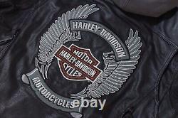 Harley Davidson Men's Honor Bar&Shield Black Leather Jacket Hoodie XL 97035-08VM