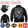 Harley-davidson Men's Hooded Sweatshirt, Bar & Shield Zip Black Hoodie Jacket
