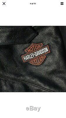 Harley Davidson Men's Leather Chaps 2XL Black Stock 98090-06VM Bar Shield EUC