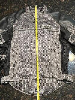 Harley Davidson Men's Leather Mesh Bar & Shield Motorcycle Jacket/Back Armor/ M