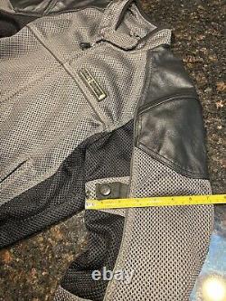 Harley Davidson Men's Leather Mesh Bar & Shield Motorcycle Jacket/Back Armor/ M