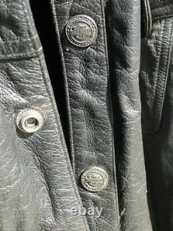 Harley Davidson Men's Leather Shirt Jacket Bar Shield Snaps Large