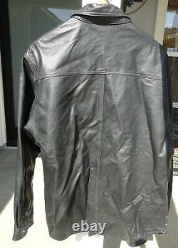 Harley Davidson Men's Leather Shirt Jacket Bar Shield Snaps Large