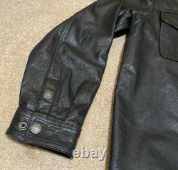 Harley Davidson Men's Leather Shirt Jacket Bar Shield Snaps Large 98111-98VM