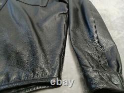Harley Davidson Men's Leather Shirt Jacket Black Bar Shield Snap Button X Large