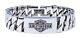 Harley-davidson Men's Long Bar & Shield Steel Id Curb Link 9 Bracelet Hsb0142