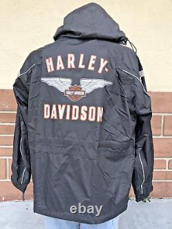 Harley-Davidson Men's M Rain Suit, Bar & Shield Top Wing Suit, Black 98204-13VM