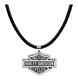 Harley-davidson Men's Necklace, Rivets Bar & Shield Logo, Leather Cord Hdn0318