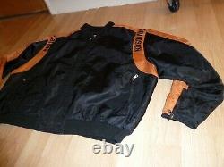 Harley Davidson Men's Nylon Bomber Jacket-5XL-Orange/Black, Bar and Shield