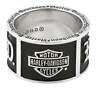 Harley-davidson Men's Old English Script Bar & Shield Band Ring, Silver Hdr0482
