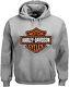 Harley-davidson Men's Pullover Sweatshirt, Bar & Shield Hoodie, Gray 30296627