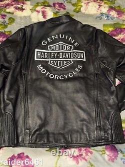 Harley Davidson Men's ROAD WARRIOR Black Leather Jacket L 98138-09VM GUC