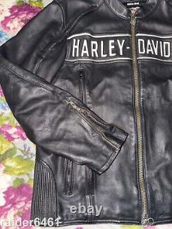 Harley Davidson Men's ROAD WARRIOR Black Leather Jacket L 98138-09VM GUC