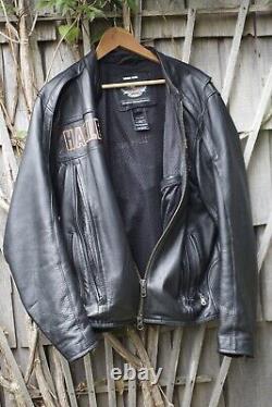 Harley Davidson Men's ROADWAY Black Leather Jacket Bar & Shield LARGE 98015-10VM