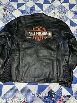 Harley Davidson Men's ROADWAY Black Leather Jacket Bar & Shield XL 98015-10VM EC