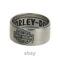Harley Davidson Men's Ring Classic Bar & Shield Logo Band Silver SIZE 10 HDR0264